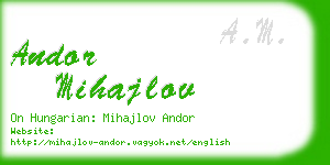 andor mihajlov business card